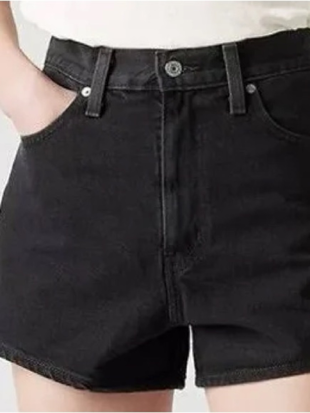 Levi’s Women’s High-Rise Black Denim Shorts